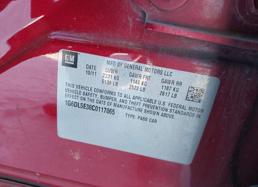 Photo 9 of 2012 Cadillac Cts PERFORMANCE (VIN 1G6DL5E38C0117065)