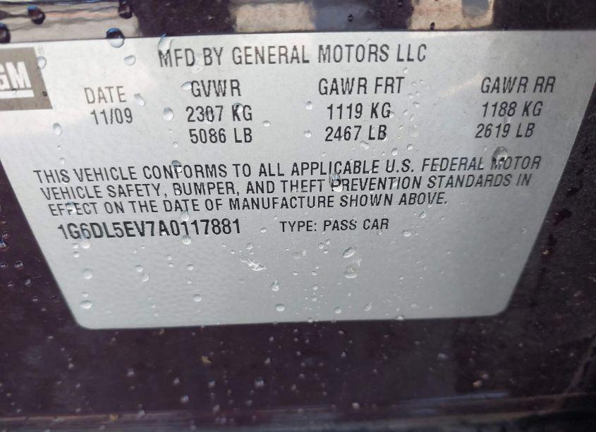 Photo 9 of 2010 Cadillac Cts STANDARD (VIN 1G6DL5EV7A0117881)