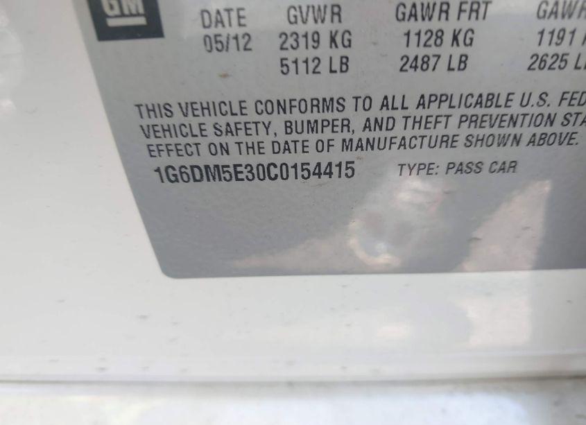 Photo 9 of 2012 Cadillac Cts PERFORMANCE (VIN 1G6DM5E30C0154415)