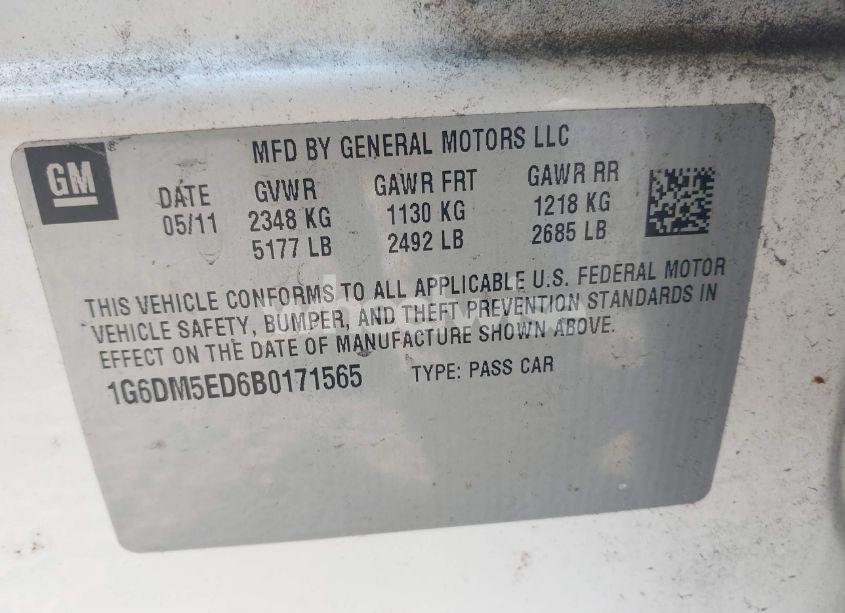 Photo 9 of 2011 Cadillac Cts STANDARD (VIN 1G6DM5ED6B0171565)