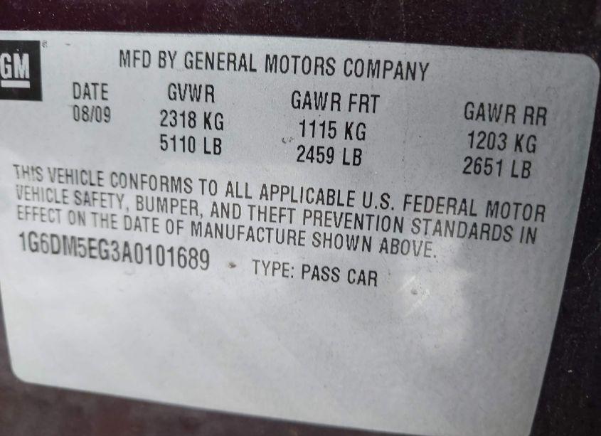 Photo 9 of 2010 Cadillac Cts PERFORMANCE (VIN 1G6DM5EG3A0101689)