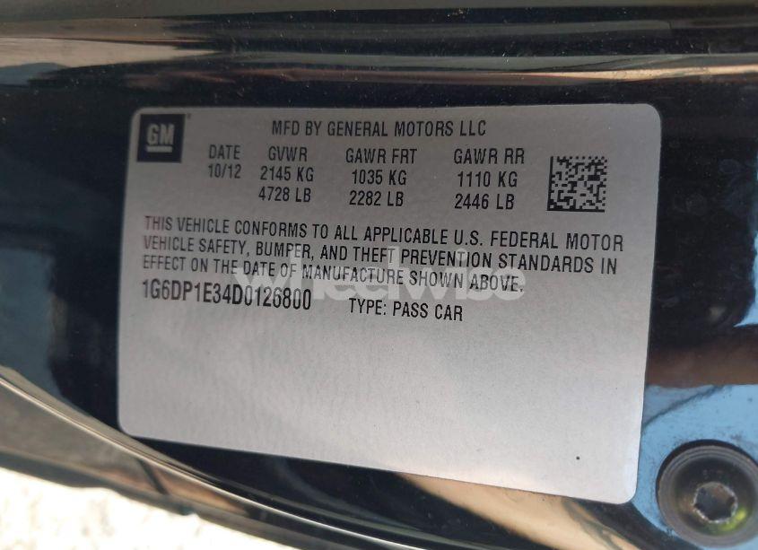 Photo 9 of 2013 Cadillac Cts PREMIUM (VIN 1G6DP1E34D0126800)