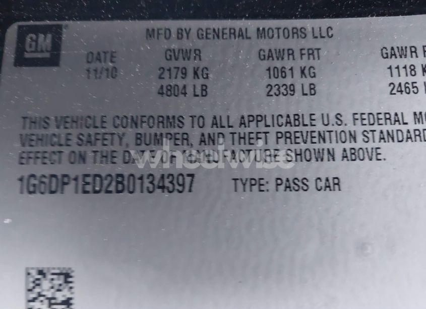 Photo 9 of 2011 Cadillac Cts PREMIUM (VIN 1G6DP1ED2B0134397)