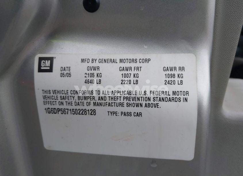 Photo 9 of 2005 Cadillac Cts STANDARD (VIN 1G6DP567150228128)