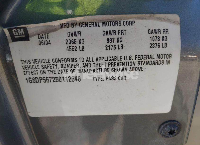 Photo 9 of 2005 Cadillac Cts STANDARD (VIN 1G6DP567250112646)