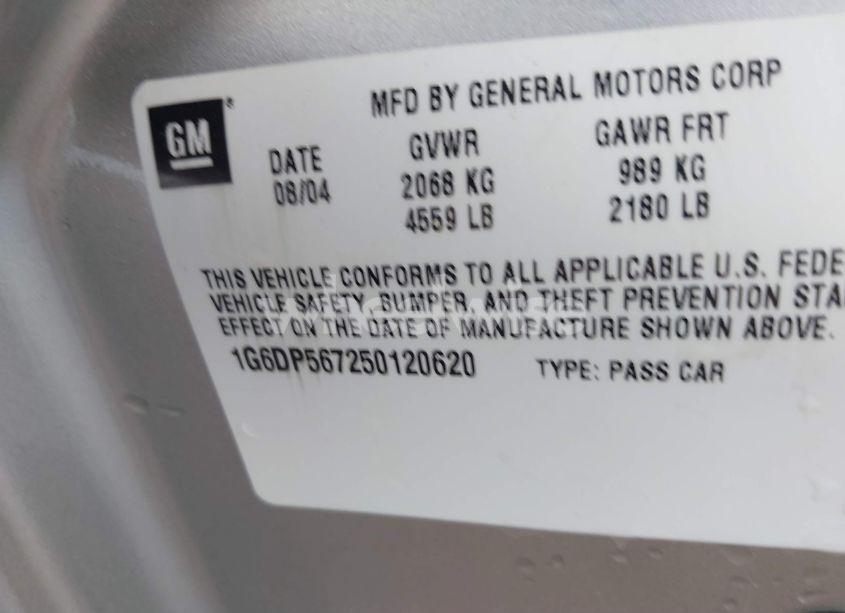 Photo 9 of 2005 Cadillac Cts STANDARD (VIN 1G6DP567250120620)