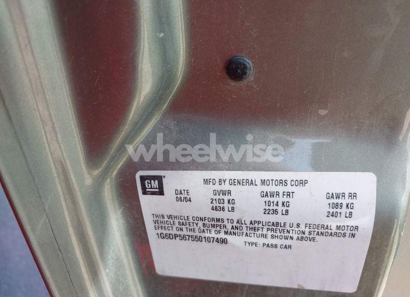 Photo 9 of 2005 Cadillac Cts STANDARD (VIN 1G6DP567550107490)