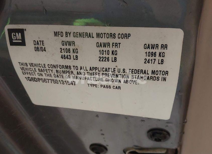 Photo 9 of 2005 Cadillac Cts STANDARD (VIN 1G6DP567750131547)