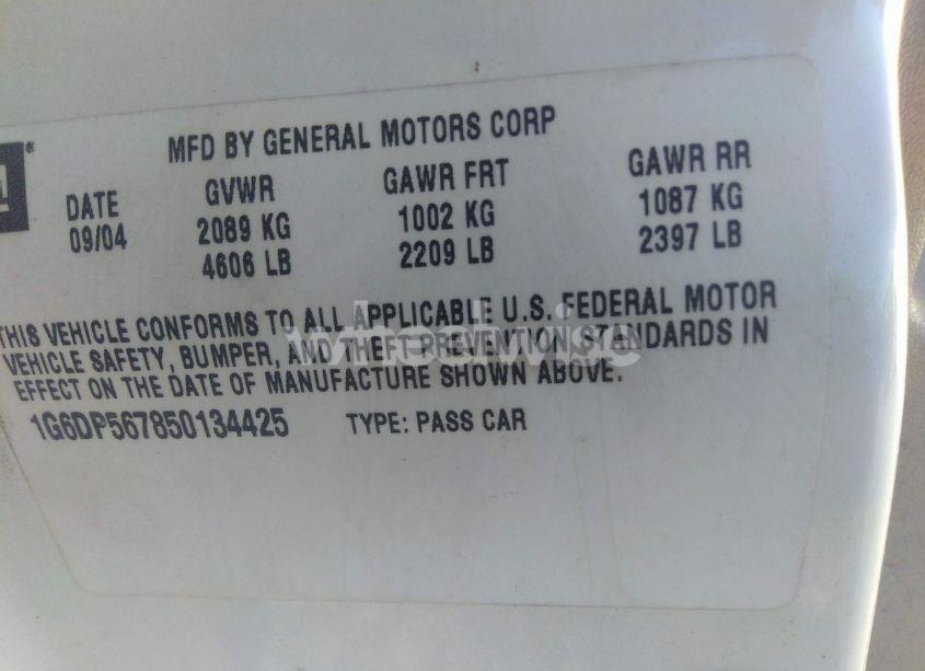 Photo 9 of 2005 Cadillac Cts STANDARD (VIN 1G6DP567850134425)