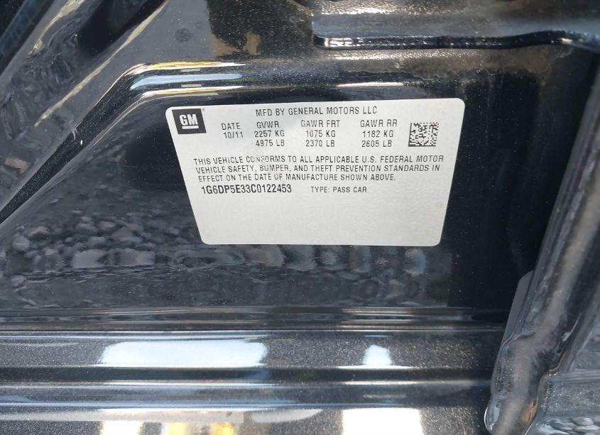 Photo 9 of 2012 Cadillac Cts PREMIUM (VIN 1G6DP5E33C0122453)