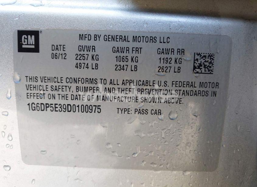 Photo 9 of 2013 Cadillac Cts PREMIUM (VIN 1G6DP5E39D0100975)