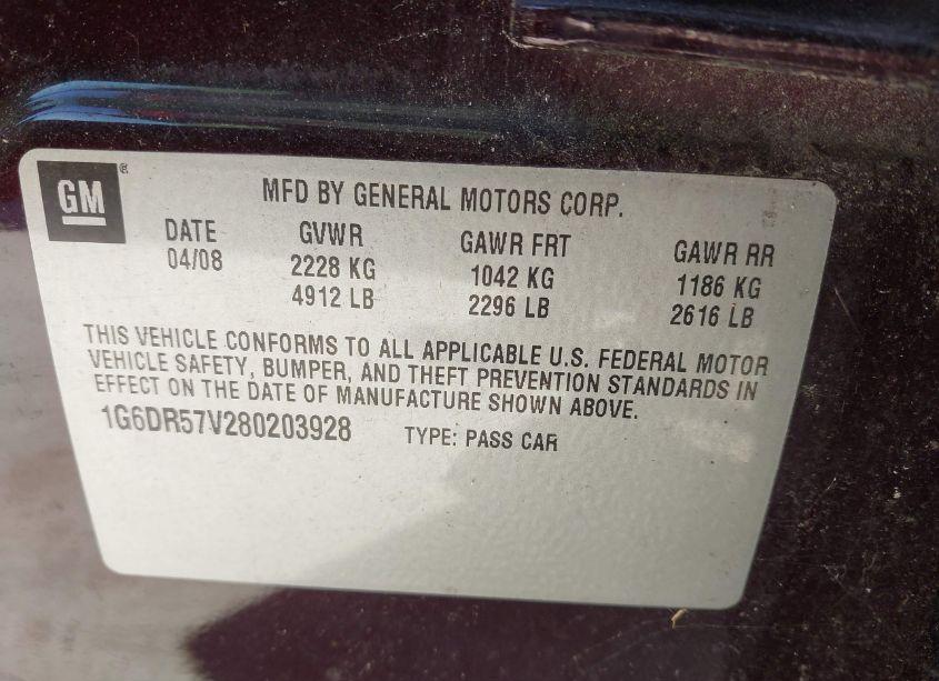 Photo 9 of 2008 Cadillac Cts STANDARD (VIN 1G6DR57V280203928)