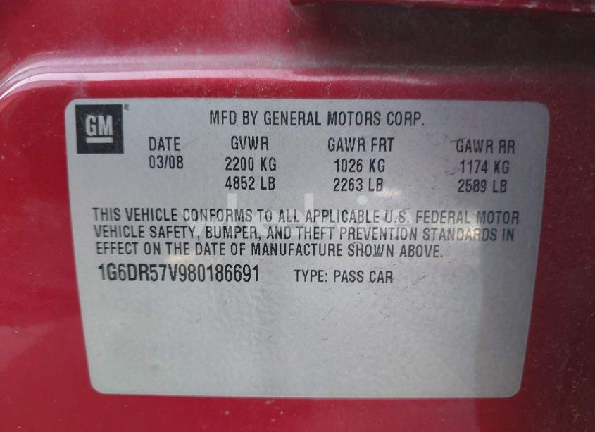 Photo 9 of 2008 Cadillac Cts STANDARD (VIN 1G6DR57V980186691)