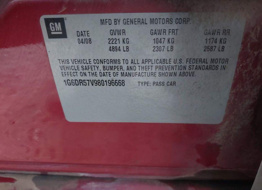 Photo 9 of 2008 Cadillac Cts STANDARD (VIN 1G6DR57V980196668)