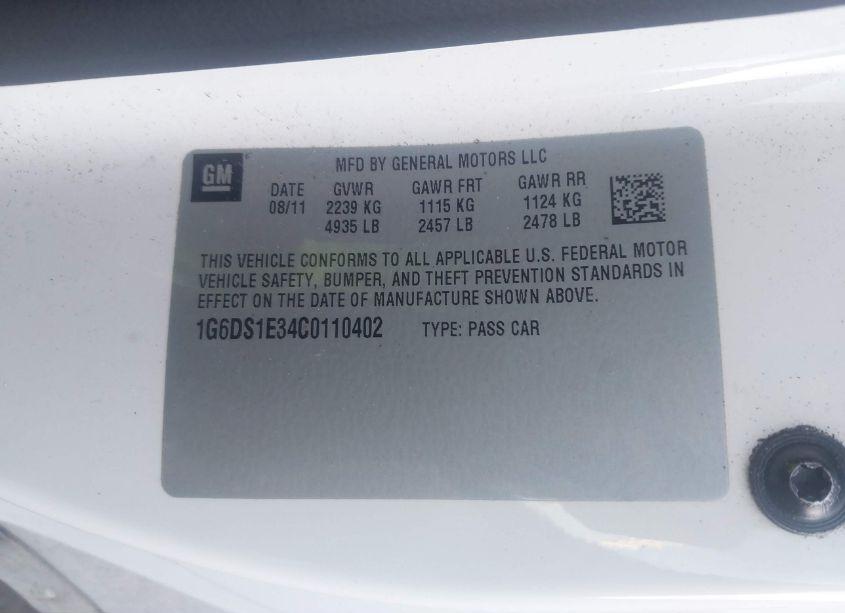 Photo 9 of 2012 Cadillac Cts PREMIUM (VIN 1G6DS1E34C0110402)