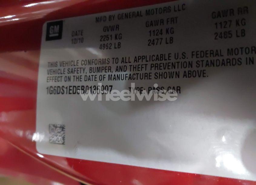 Photo 9 of 2011 Cadillac Cts PREMIUM (VIN 1G6DS1ED5B0136997)