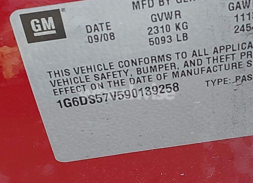 Photo 9 of 2009 Cadillac Cts STANDARD (VIN 1G6DS57V590139258)