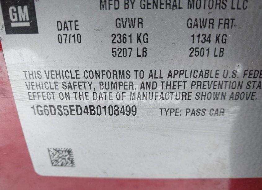 Photo 9 of 2011 Cadillac Cts PREMIUM (VIN 1G6DS5ED4B0108499)