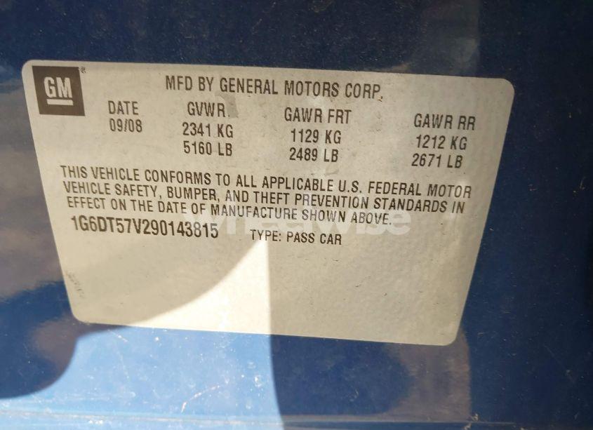 Photo 9 of 2009 Cadillac Cts STANDARD (VIN 1G6DT57V290143815)