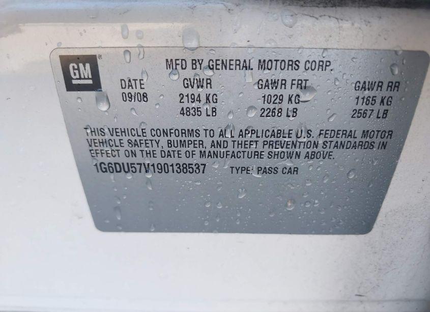 Photo 9 of 2009 Cadillac Cts STANDARD (VIN 1G6DU57V190138537)