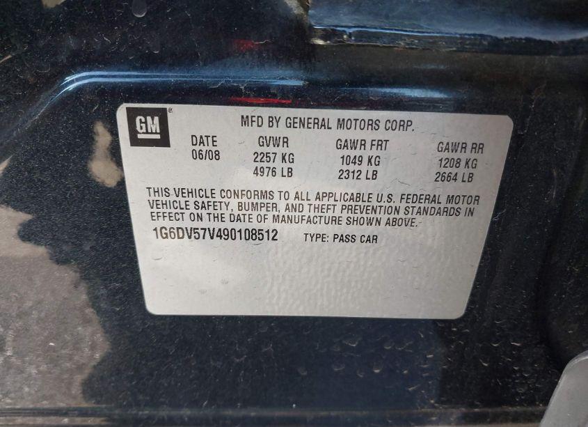 Photo 9 of 2009 Cadillac Cts STANDARD (VIN 1G6DV57V490108512)