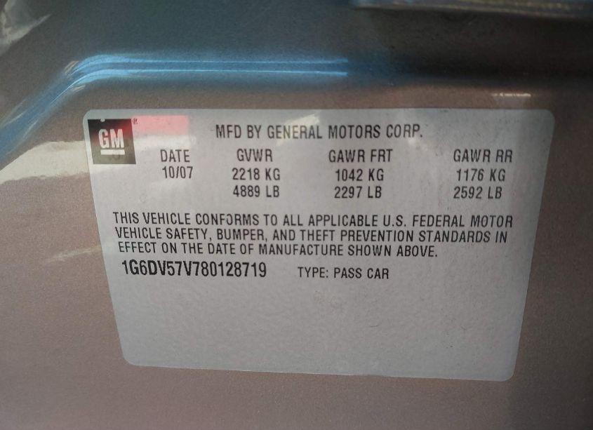 Photo 9 of 2008 Cadillac Cts STANDARD (VIN 1G6DV57V780128719)