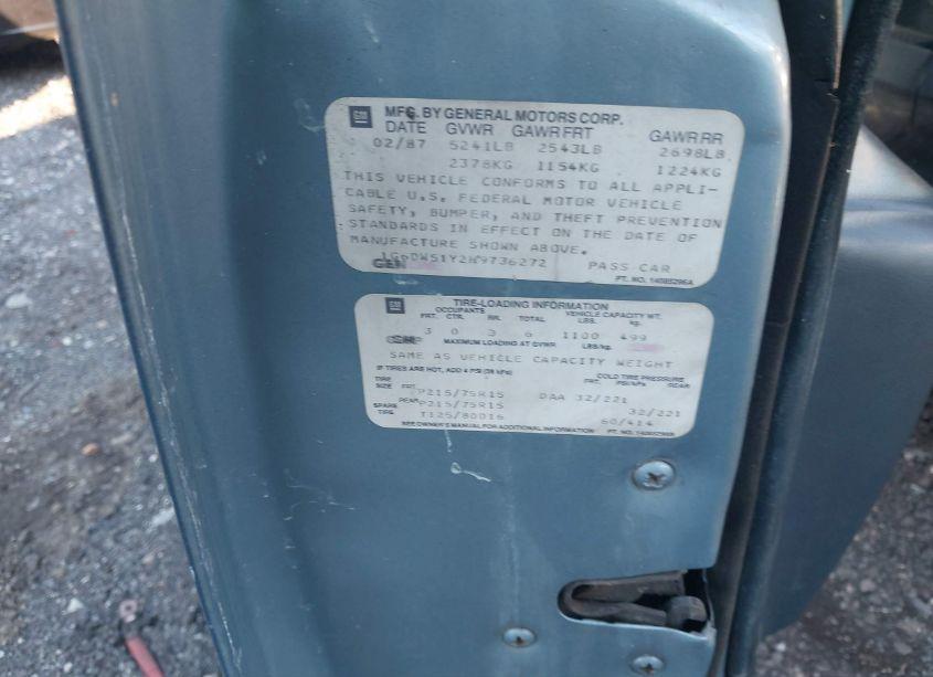 Photo 9 of 1987 Cadillac Brougham N/A (VIN 1G6DW51Y2H9736272)