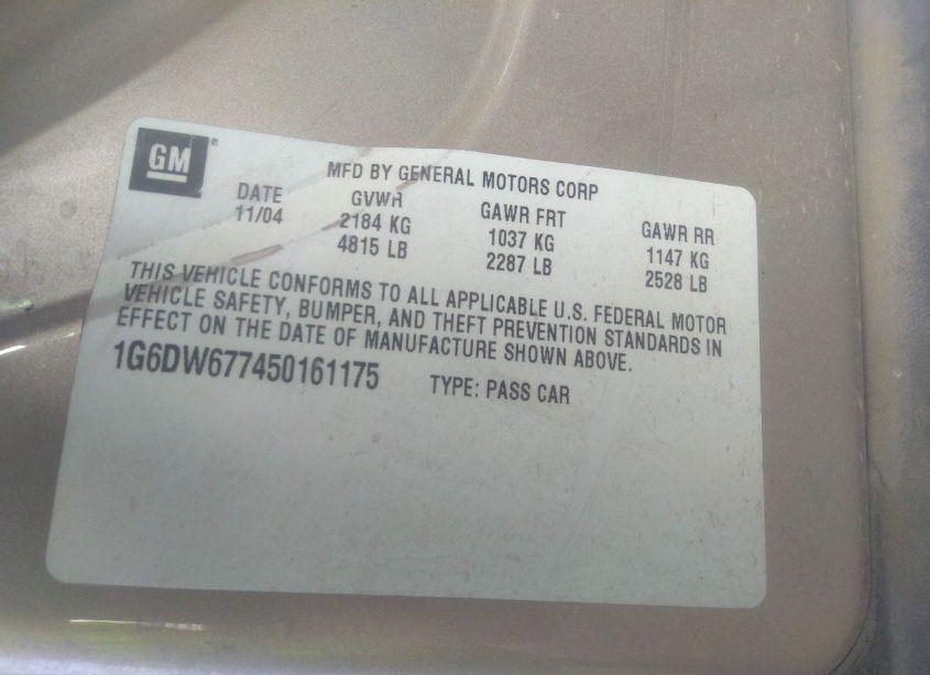 Photo 9 of 2005 Cadillac Sts V6 (VIN 1G6DW677450161175)