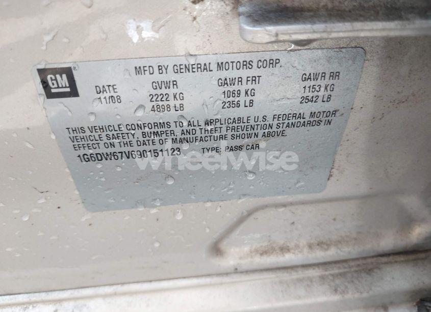 Photo 9 of 2009 Cadillac Sts V6 (VIN 1G6DW67V690151123)