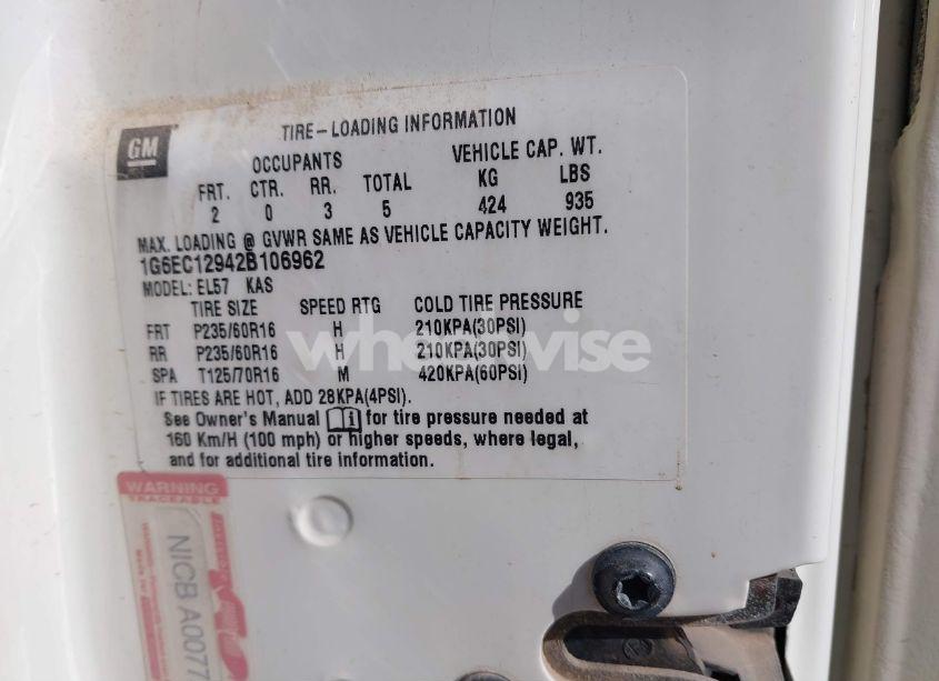 Photo 9 of 2002 Cadillac Eldorado COLLECTORS SERIES (VIN 1G6EC12942B106962)