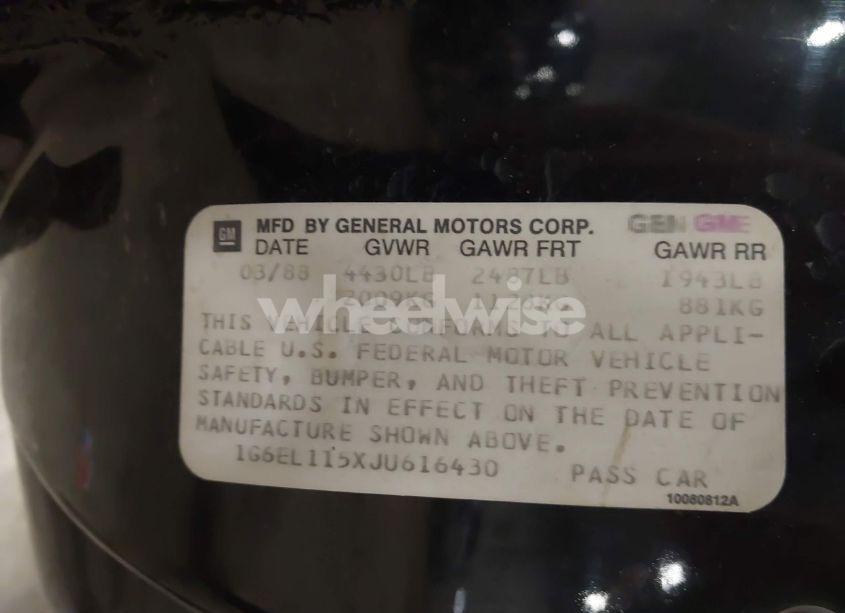 Photo 9 of 1988 Cadillac Eldorado (VIN 1G6EL115XJU616430)