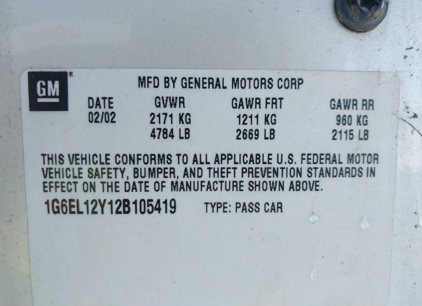 Photo 9 of 2002 Cadillac Eldorado ESC (VIN 1G6EL12Y12B105419)