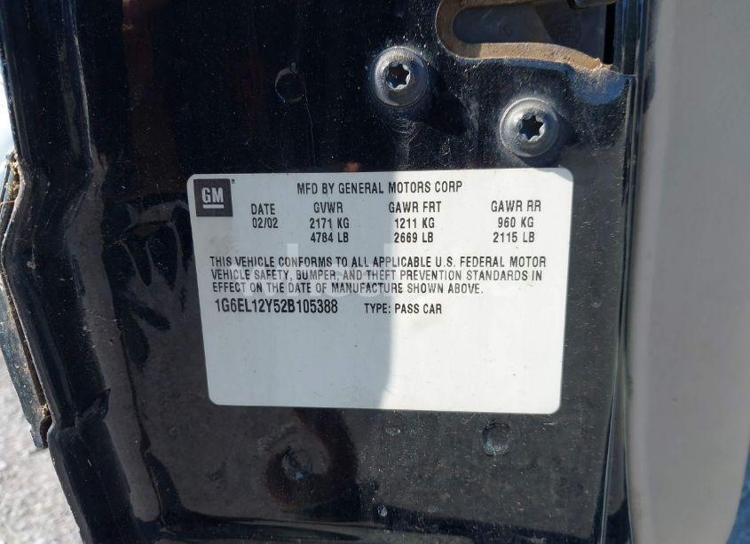 Photo 9 of 2002 Cadillac Eldorado ESC (VIN 1G6EL12Y52B105388)