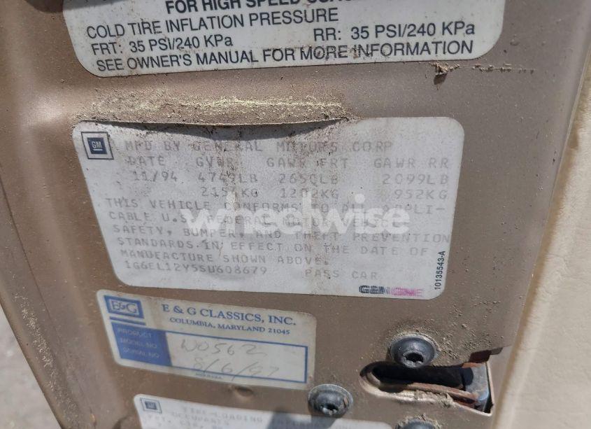 Photo 9 of 1995 Cadillac Eldorado (VIN 1G6EL12Y5SU608679)