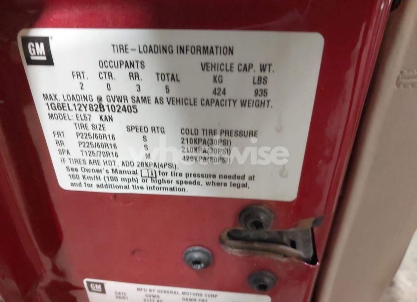 Photo 9 of 2002 Cadillac Eldorado ESC (VIN 1G6EL12Y82B102405)