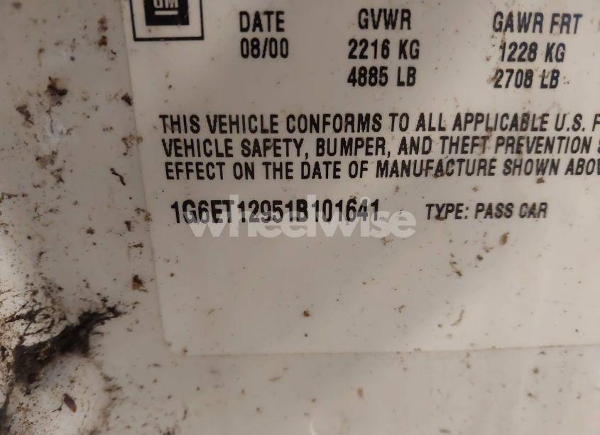 Photo 9 of 2001 Cadillac Eldorado ETC (VIN 1G6ET12951B101641)