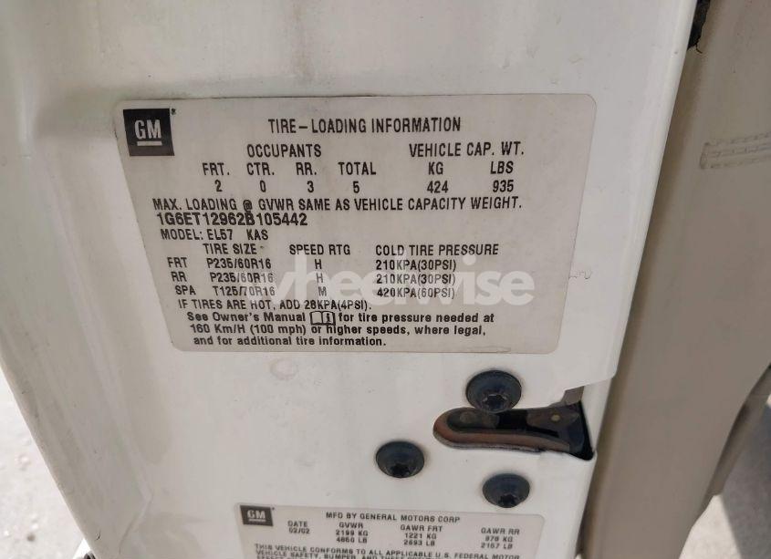 Photo 9 of 2002 Cadillac Eldorado ETC (VIN 1G6ET12962B105442)