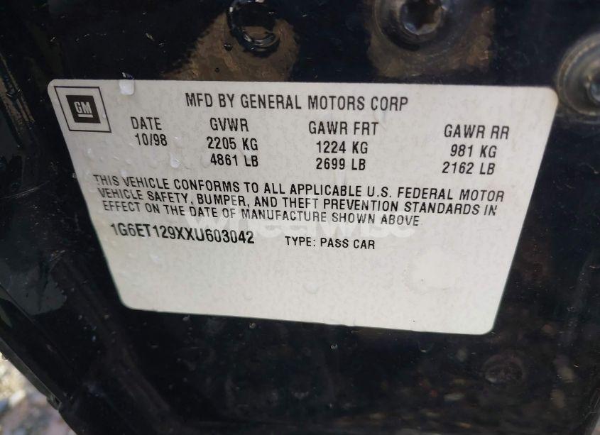 Photo 9 of 1999 Cadillac Eldorado TOURING (VIN 1G6ET129XXU603042)