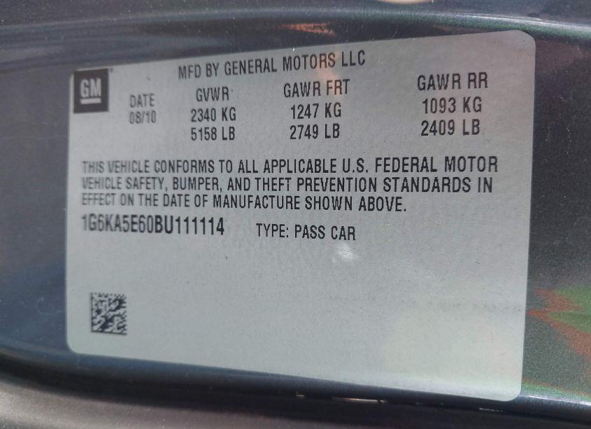 Photo 9 of 2011 Cadillac Dts STANDARD (VIN 1G6KA5E60BU111114)