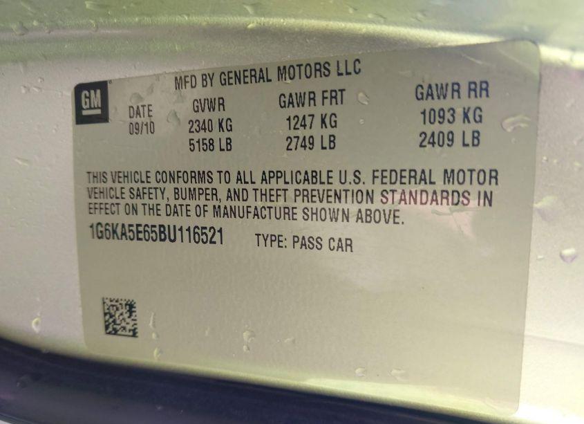 Photo 9 of 2011 Cadillac Dts STANDARD (VIN 1G6KA5E65BU116521)