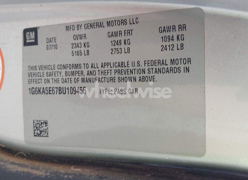 Photo 9 of 2011 Cadillac Dts STANDARD (VIN 1G6KA5E67BU109456)