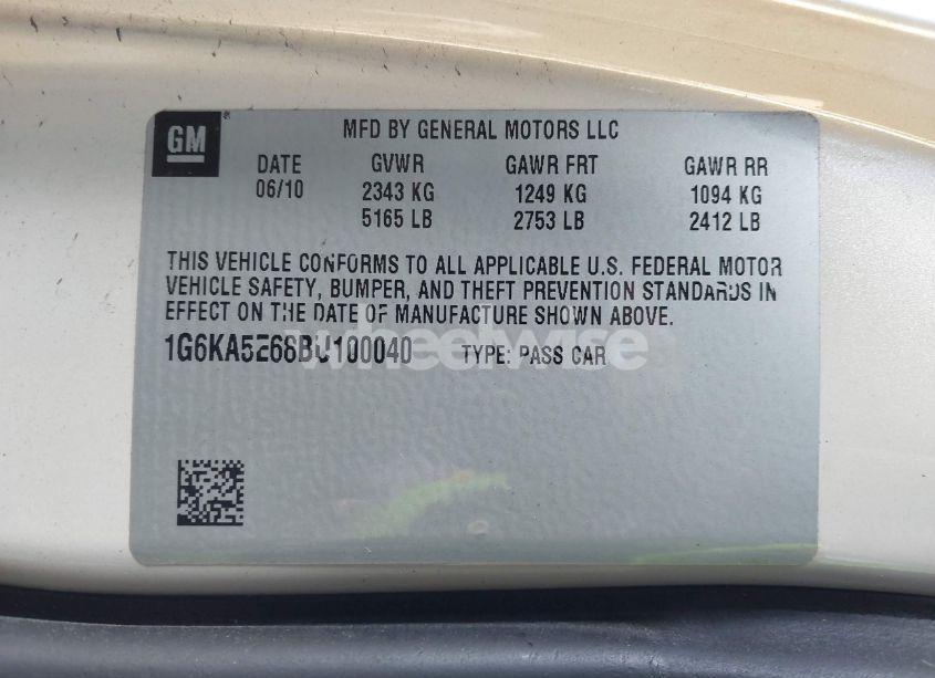 Photo 9 of 2011 Cadillac Dts STANDARD (VIN 1G6KA5E68BU100040)