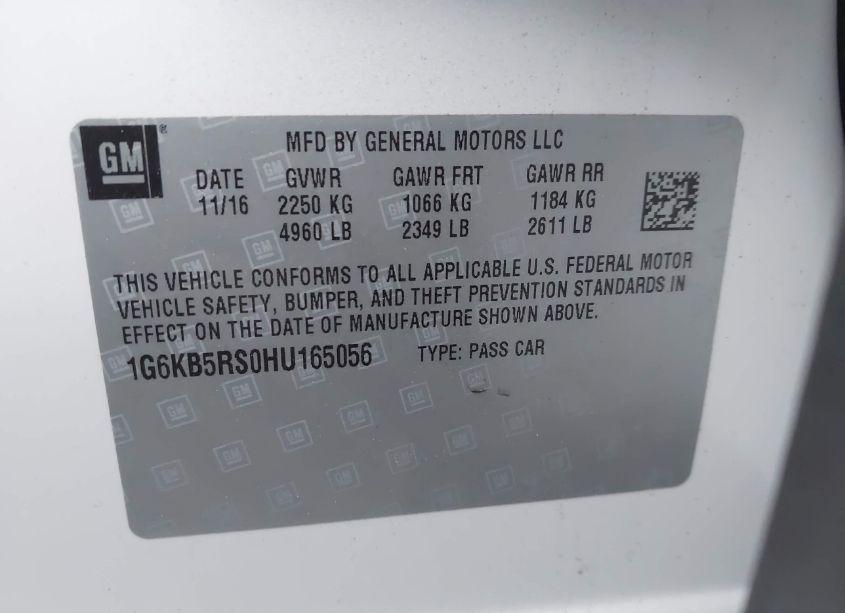 Photo 9 of 2017 Cadillac Ct6 STANDARD (VIN 1G6KB5RS0HU165056)