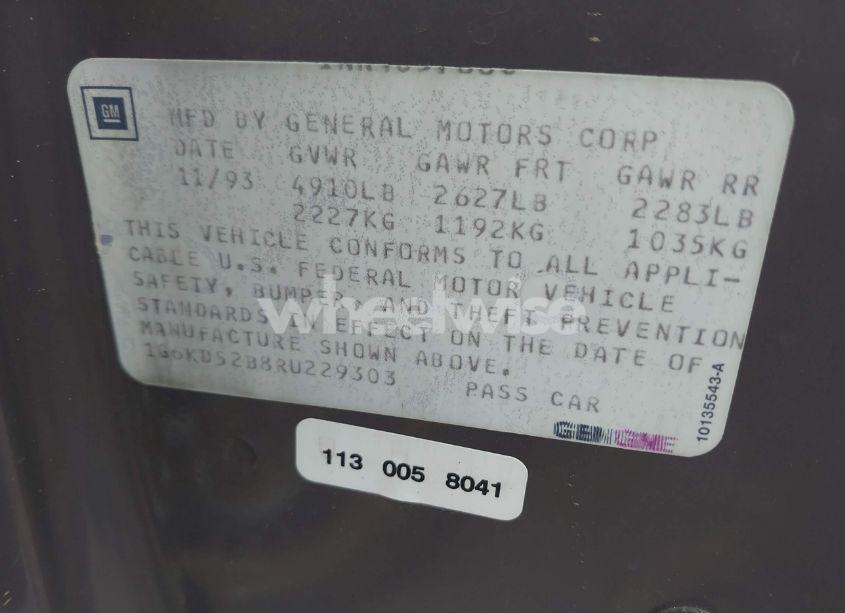 Photo 9 of 1994 Cadillac Deville N/A (VIN 1G6KD52B8RU229303)