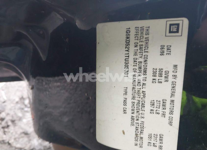 Photo 9 of 1996 Cadillac Deville N/A (VIN 1G6KD52Y1TU305701)