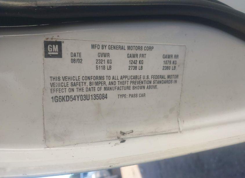 Photo 9 of 2003 Cadillac Deville STANDARD (VIN 1G6KD54Y03U135084)