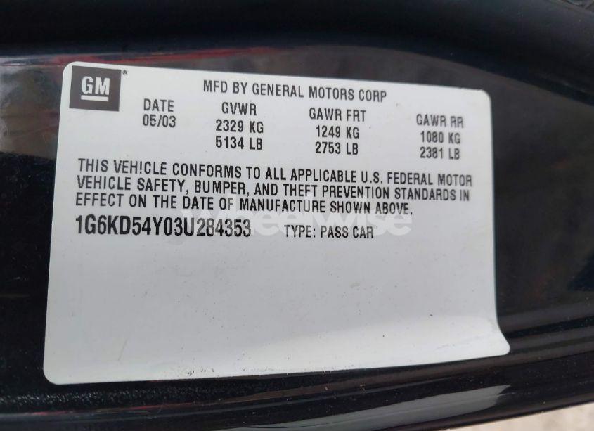 Photo 9 of 2003 Cadillac Deville STANDARD (VIN 1G6KD54Y03U284353)