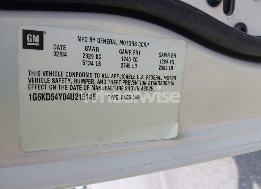 Photo 9 of 2004 Cadillac Deville STANDARD (VIN 1G6KD54Y04U215146)