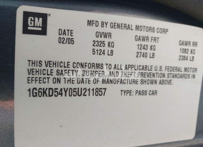 Photo 9 of 2005 Cadillac Deville LIVERY (VIN 1G6KD54Y05U211857)