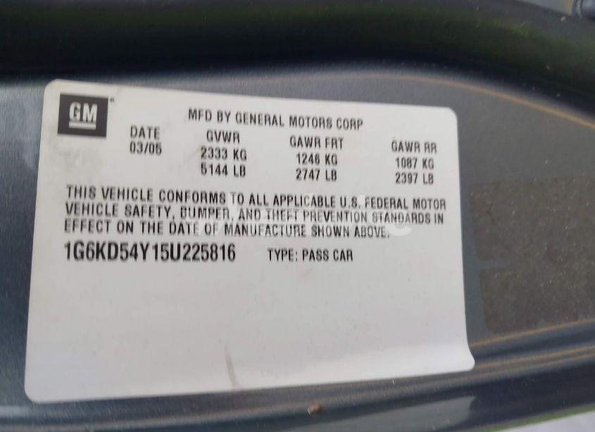 Photo 9 of 2005 Cadillac Deville LIVERY (VIN 1G6KD54Y15U225816)